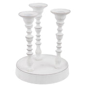 Candelabro natalizio in alluminio bianco 18 cm 3 fuochi - Kylie