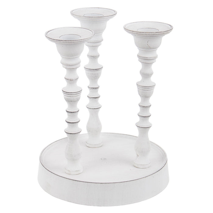 Candelabro natalizio in alluminio bianco 18 cm 3 fuochi - Kylie