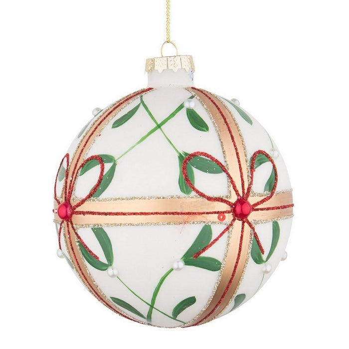 Palla di Natale in vetro con fiocco - Fiocco