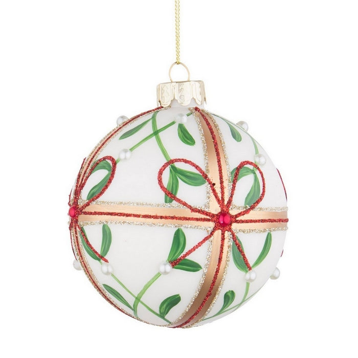 Palla di Natale in vetro con fiocco - Fiocco