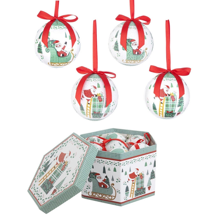 Confezione da 14 sfere natalizie da appendere 7,5 cm