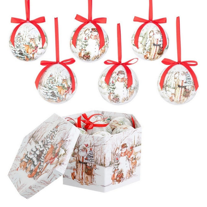 Confezione da 14 sfere natalizie da appendere 7,5 cm
