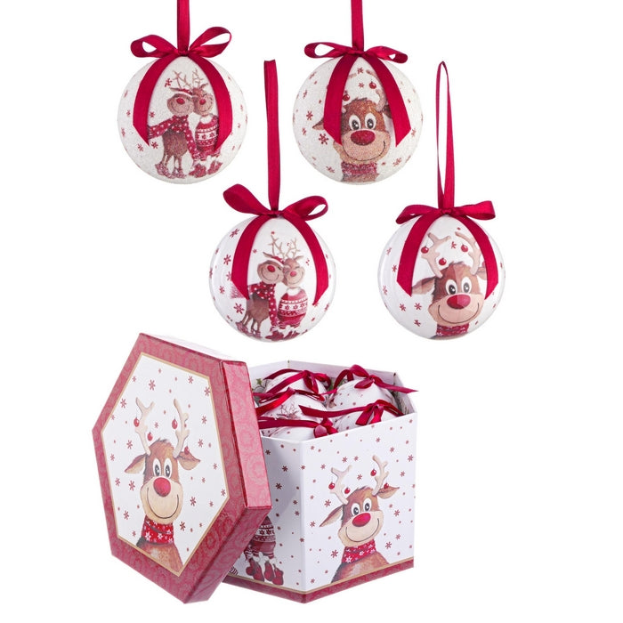 Confezione da 14 sfere natalizie da appendere 7,5 cm