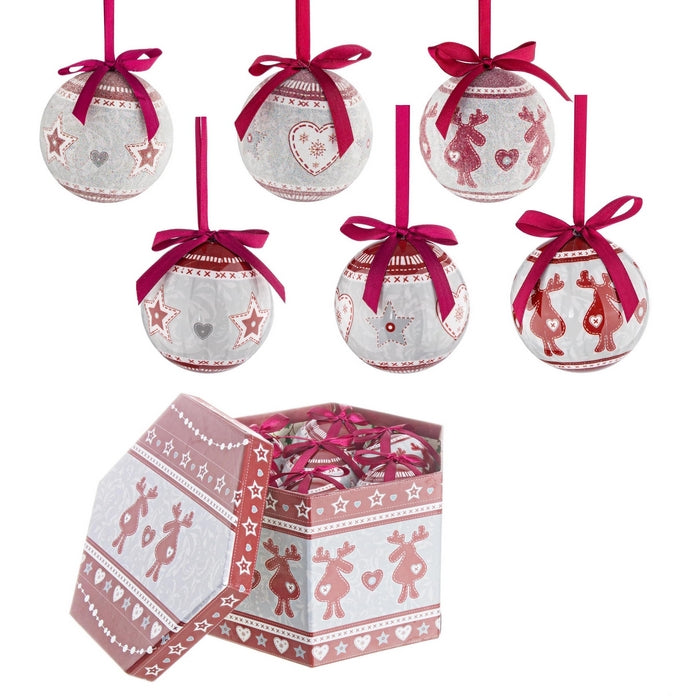 Confezione da 14 sfere natalizie da appendere 7,5 cm