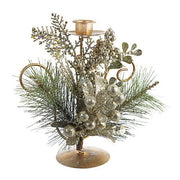 Porta candela natalizio ad un fuoco con bacche dorate - Admiral