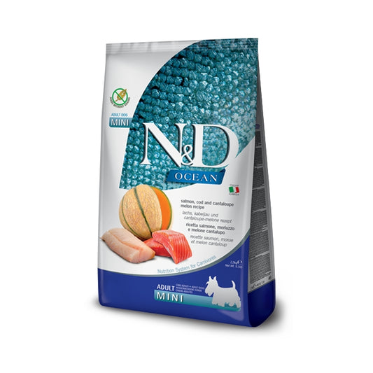 N&D Ocean Dog Salmone, merluzzo e cantalupo Adult Mini - FARMINA - 64826478887290