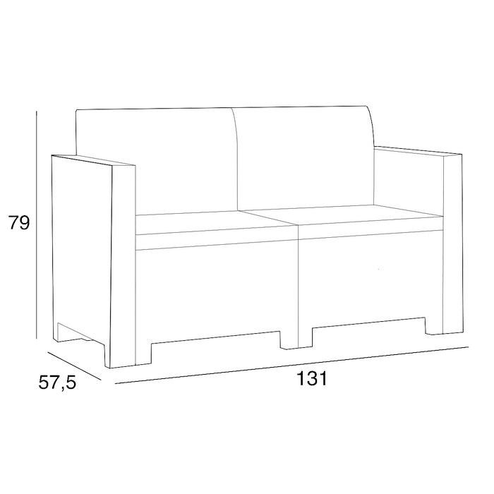 Set da giardino in polipropilene con cuscini - Nebraska - BICA - 34271012913368