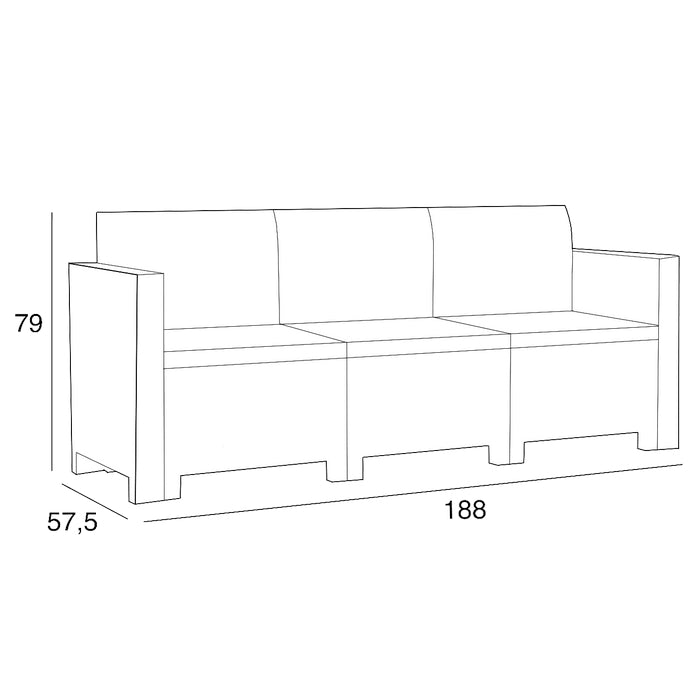 Set da giardino in polipropilene con cuscini - Nebraska - BICA - 34271020056792