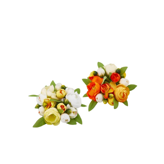 Corona decorativa con fiori artificiali - Ranuncoli - EDG - 34264509055192