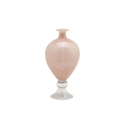 Vaso in vetro ad anfora con piede