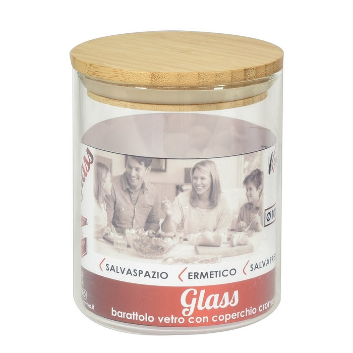 Barattolo ermetico Glass con coperchio in bamboo