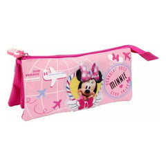 Astuccio a bustina con 2 zip 3 scomparti - Minnie Voyage