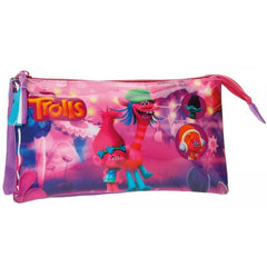 Astuccio a bustina 3 scomparti - Trolls