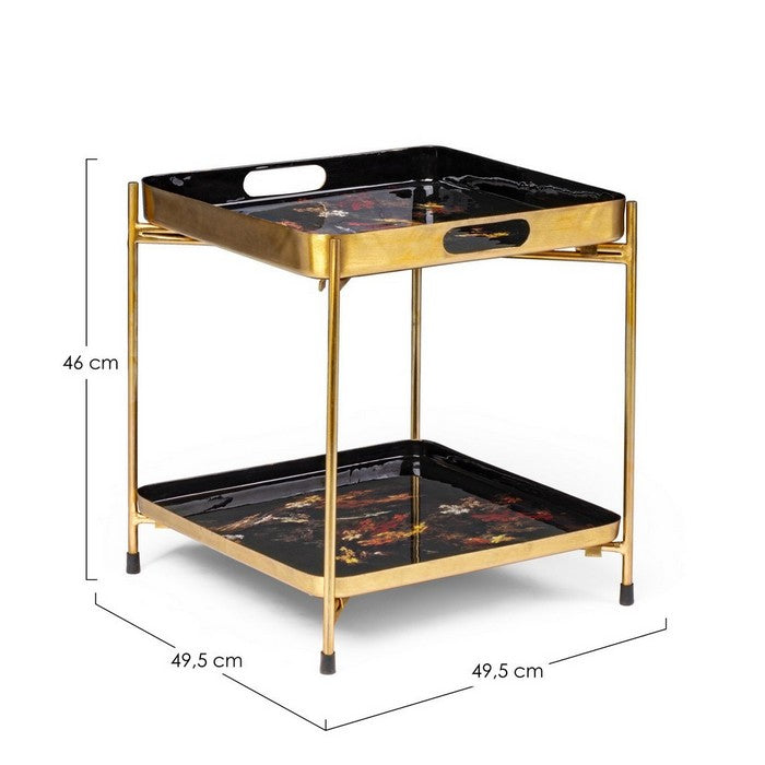 Tavolino quadrato in metallo 2 piani - Desur - BIZZOTTO - 34270175428824