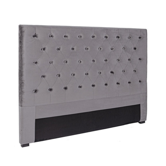 Testiera per letto grigio in velluto - Caspar