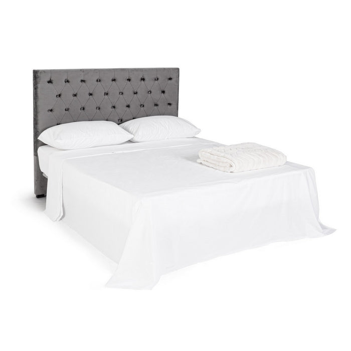 Testiera per letto grigio in velluto - Caspar
