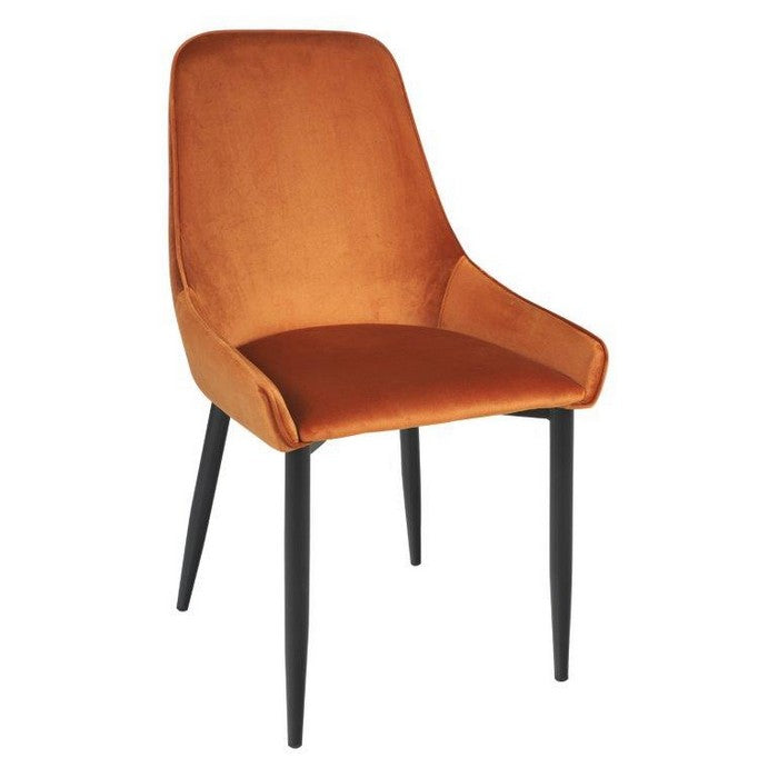 Sedia imbottita in velluto caramello - NOVITA' HOME - 34270186602712