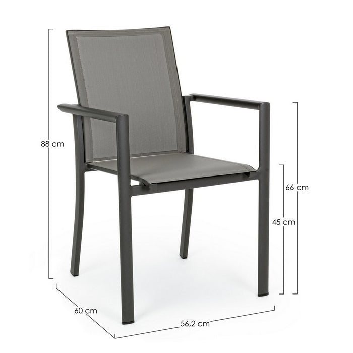Sedia da giardino in alluminio con braccioli - Konnor