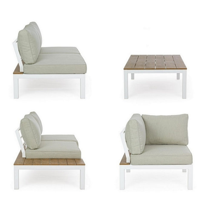 Salotto angolare da giardino in alluminio con cuscini - Elias