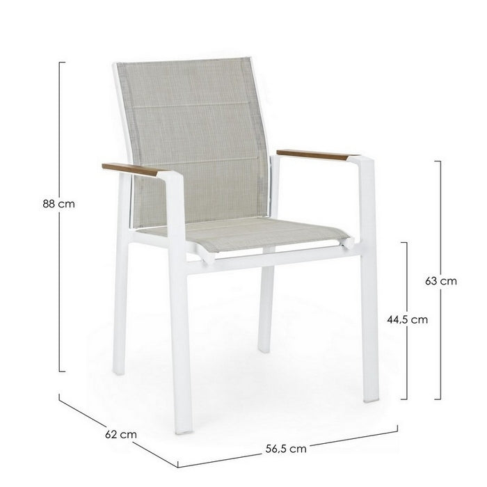 Sedia da giardino in alluminio Kubik con braccioli - BIZZOTTO - 34320943939800