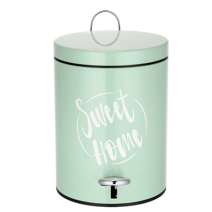 Pattumiera da bagno Sweet Home shabby con stampa 5 litri