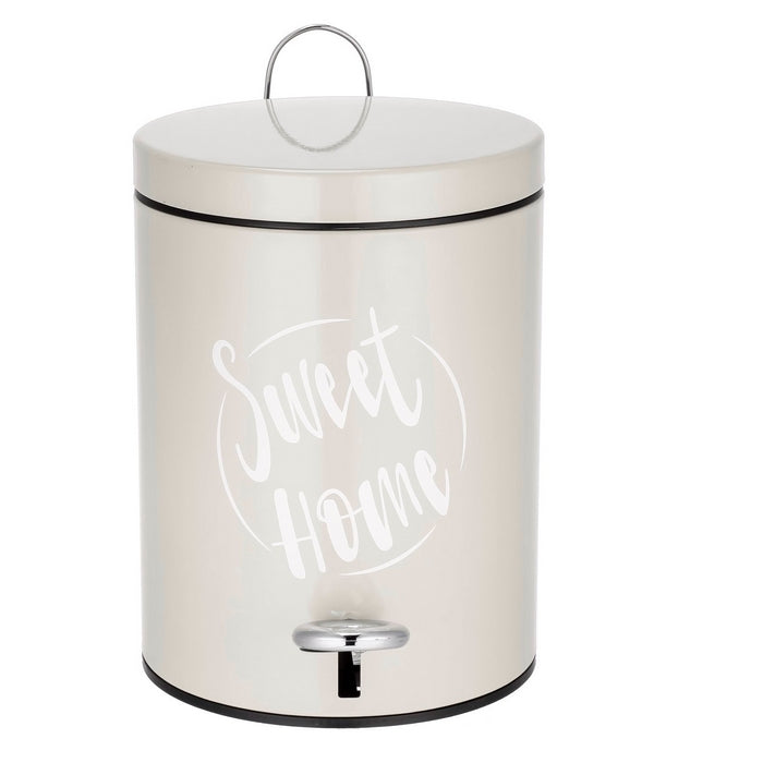 Pattumiera da bagno Sweet Home shabby con stampa 5 litri