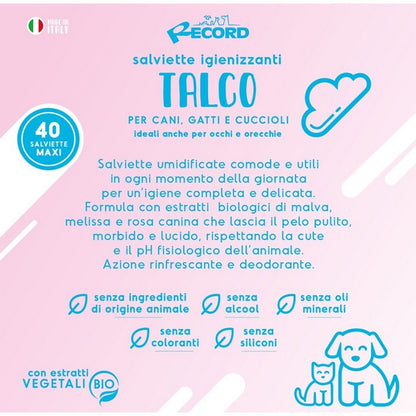 Salviette igienizzanti per cani e gatti 40 pezzi