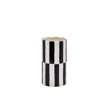 Vaso cilindrico con righe Black&White