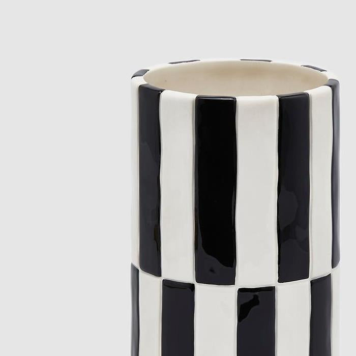 Vaso cilindrico con righe Black&White - EDG - 34270201512152