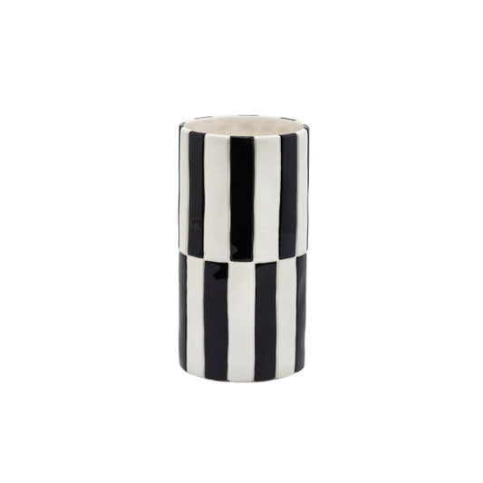 Vaso cilindrico con righe Black&White - EDG - 34259427885272