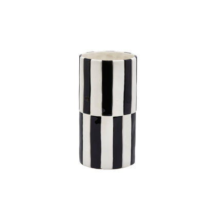 Vaso cilindrico con righe Black&White