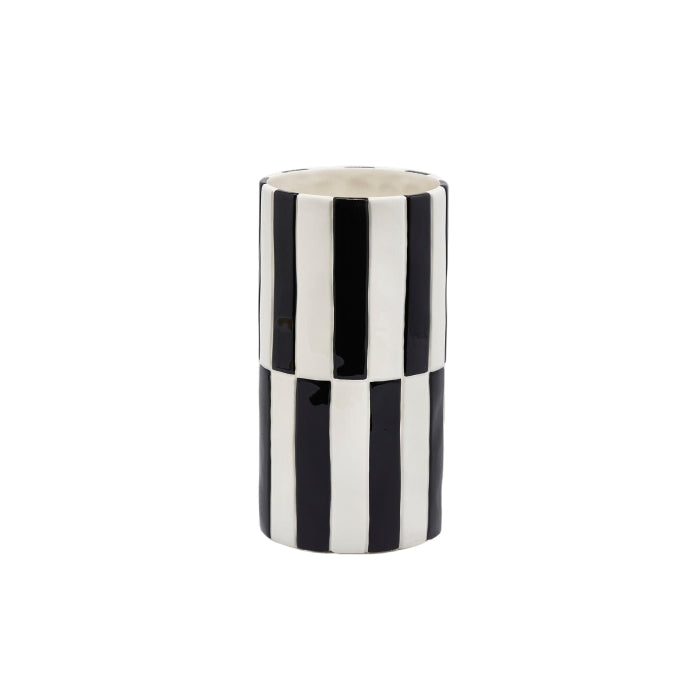 Vaso cilindrico con righe Black&White - EDG - 34264528519384