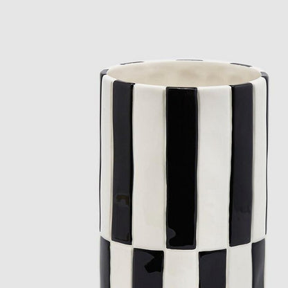 Vaso cilindrico con righe Black&White
