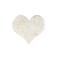 Tappeto Cuore Furry in tessuto bianco
