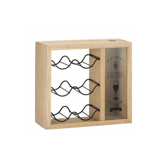 Portabottiglie con vetrina in legno - AD TREND - 34267948187864