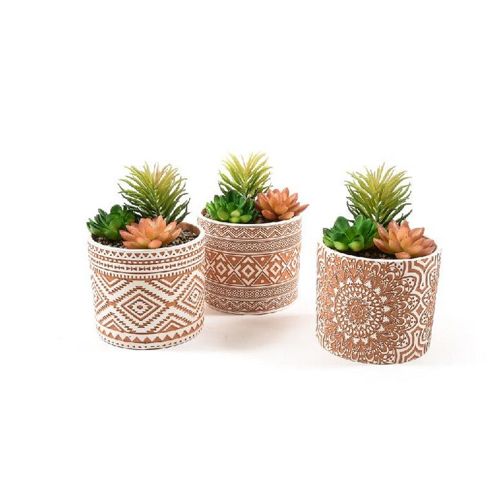 Composizione piante grasse artificiali in vaso 16 cm - MERCURY - 34267965620440