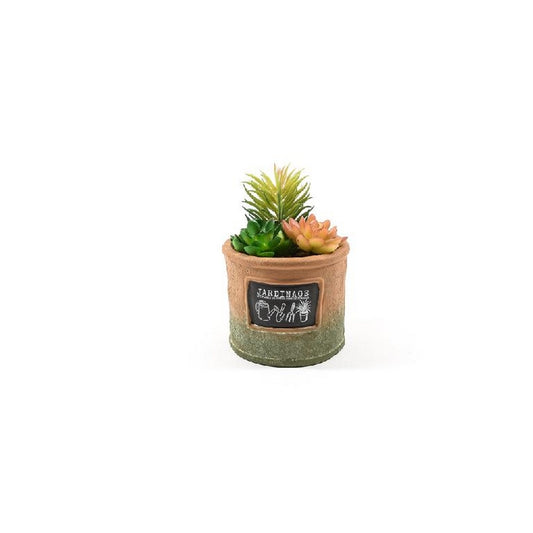 Composizione piante grasse artificiali in vaso con targhetta 16 cm - MERCURY - 34267967553752