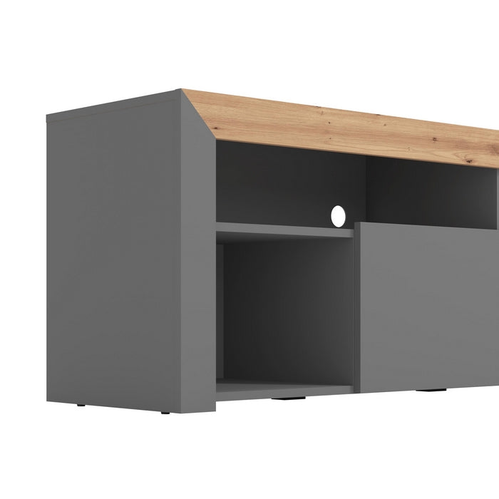 Porta TV rovere anticato e grigio - Almeria