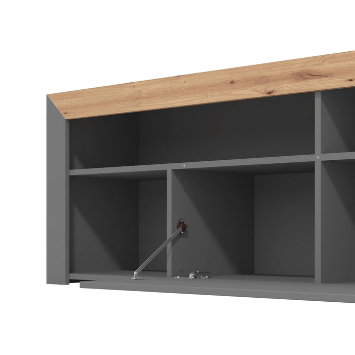 Porta TV rovere anticato e grigio - Almeria