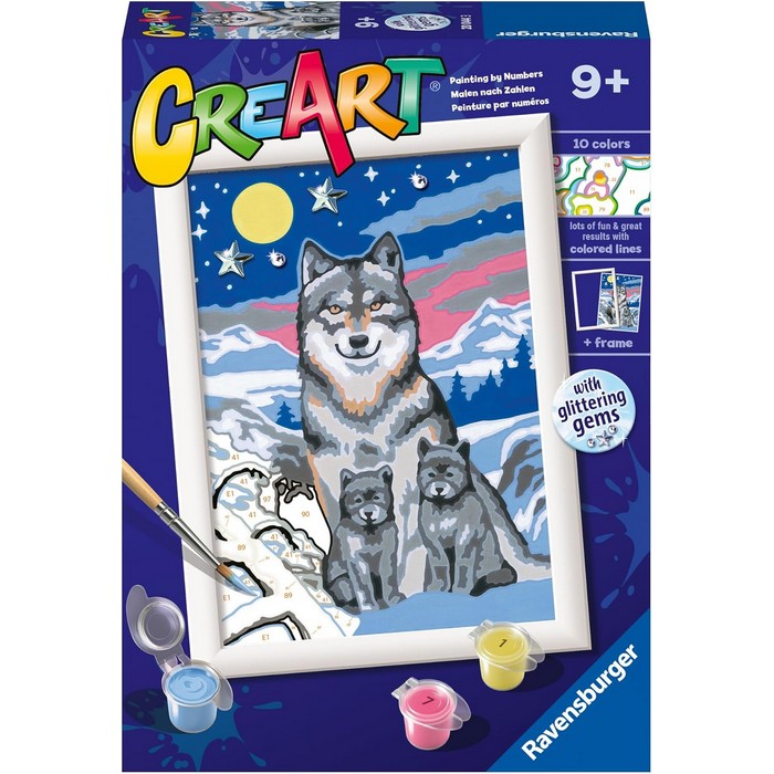 Creart kit pittura per bambini Lupi Al Chiaro Di Luna