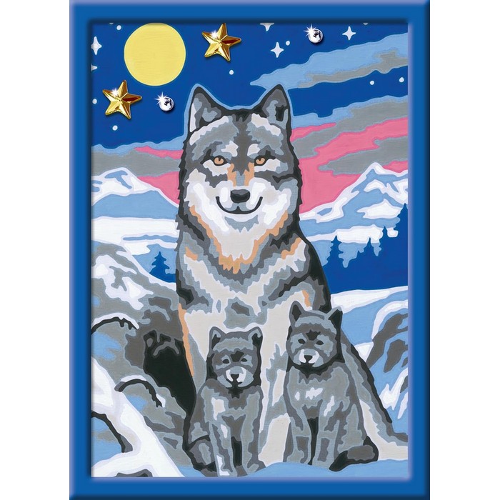 Creart kit pittura per bambini Lupi Al Chiaro Di Luna