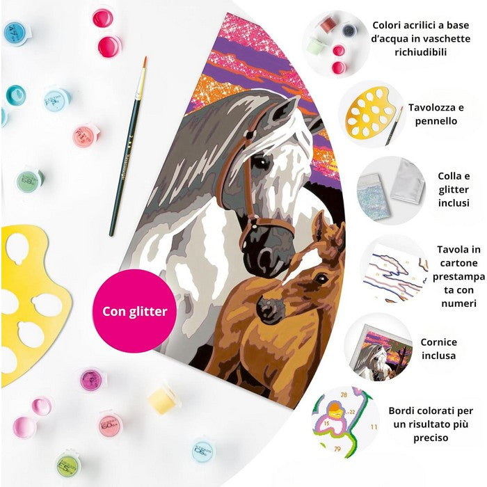 Creart kit pittura per bambini Cavalli Al Tramonto