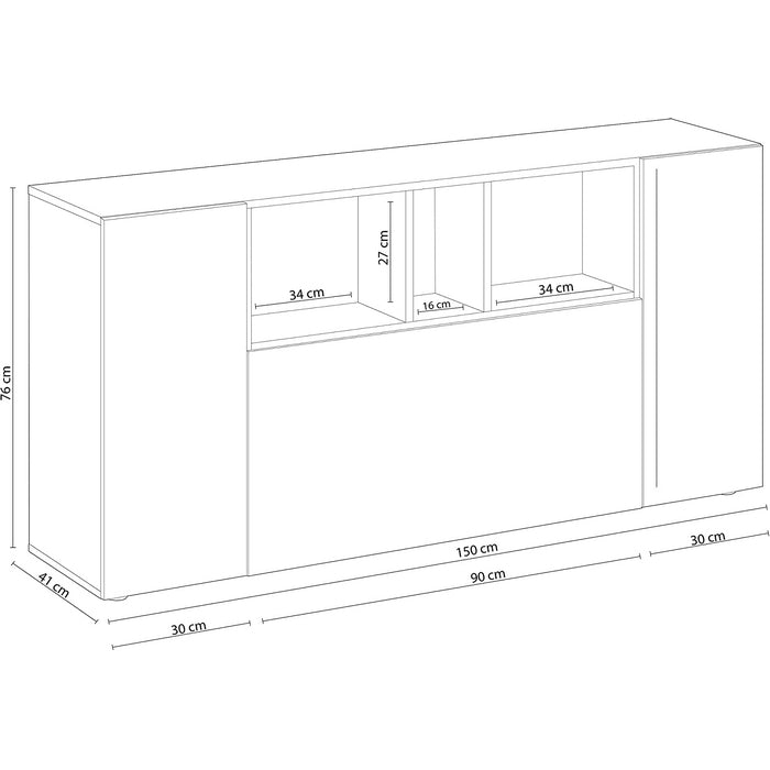 Credenza 3 ante con vani - Loira