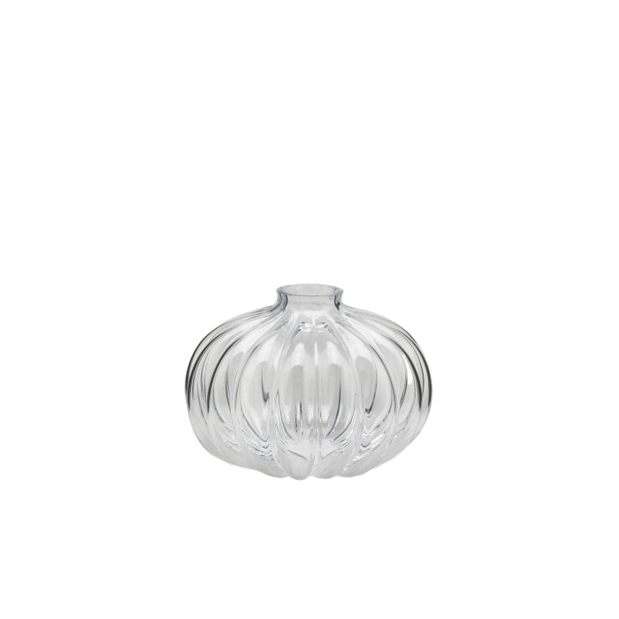 Vaso in vetro tondo con righe in vetro - Nida - EDG - 34268007760088