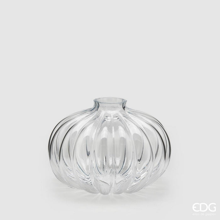 Vaso in vetro tondo con righe in vetro - Nida - EDG - 34259575832792
