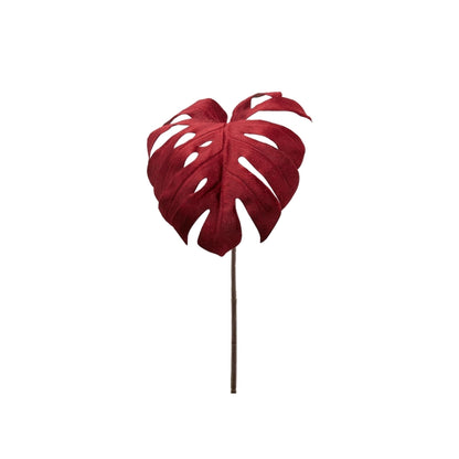 Ramo artificiale con foglia monstera velluto