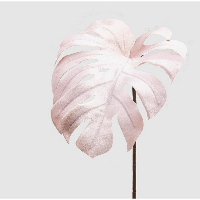 Ramo artificiale con foglia monstera velluto