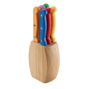 Set 6 coltelli bistecca colorati con ceppo