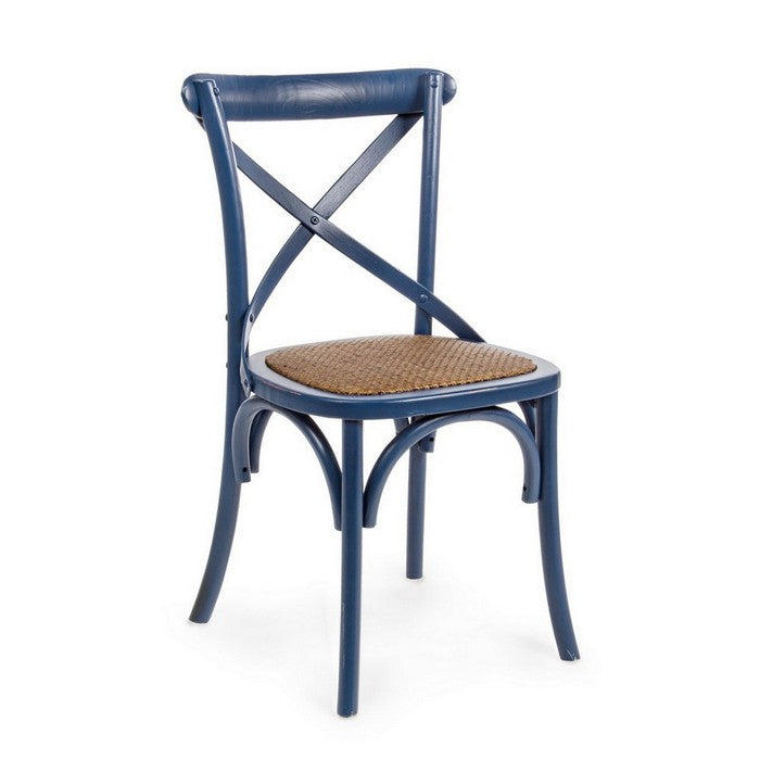 Sedia in legno con seduta imbottita rattan - Cross