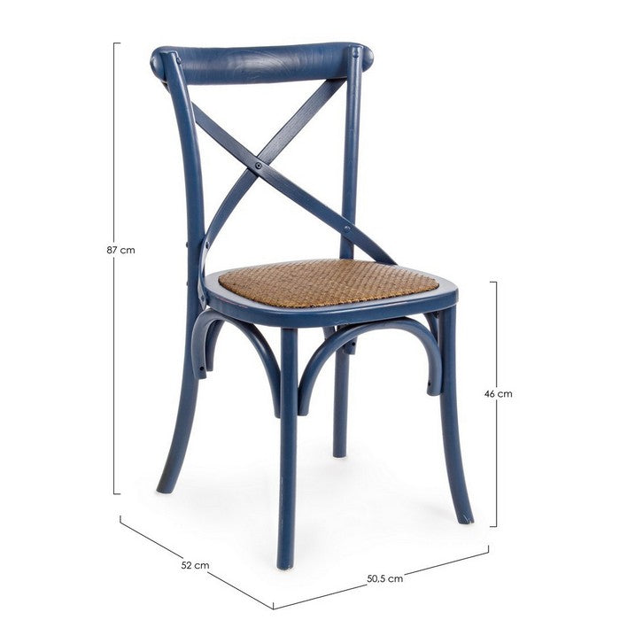 Sedia in legno con seduta imbottita rattan - Cross